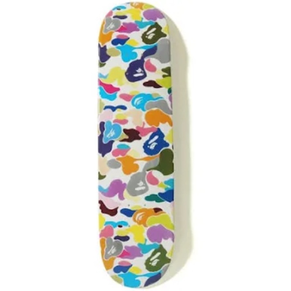 Bape Multicolor Camo Skateboard Deck — White Base with Vibrant Accents NWT 2018